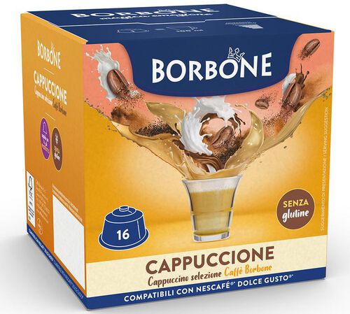 16 capsule compatibili Nescafe* Dolce Gusto* Cappuccino &ndash; Caff&egrave; Borbone