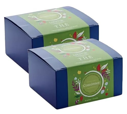 Lot de 2 Th&eacute;s Verts Connivence - 40 sachets - COMPTOIR FRAN&Ccedil;AIS DU TH&Eacute;