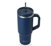 Gourde isotherme avec paille Travel cup bleu nuit - 90 cl - QWETCH image number 2