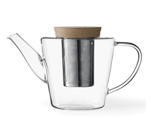 Viva Scandinavia &lsquo;Infusion' glass teapot with natural oak lid + Free tea!