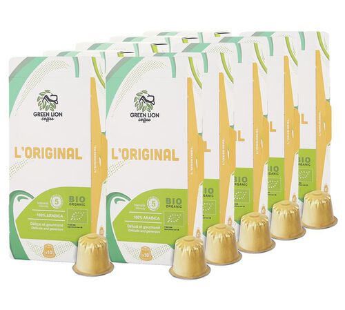10 capsules compatibles Nespresso&reg; L'Original bio - GREEN LION COFFEE