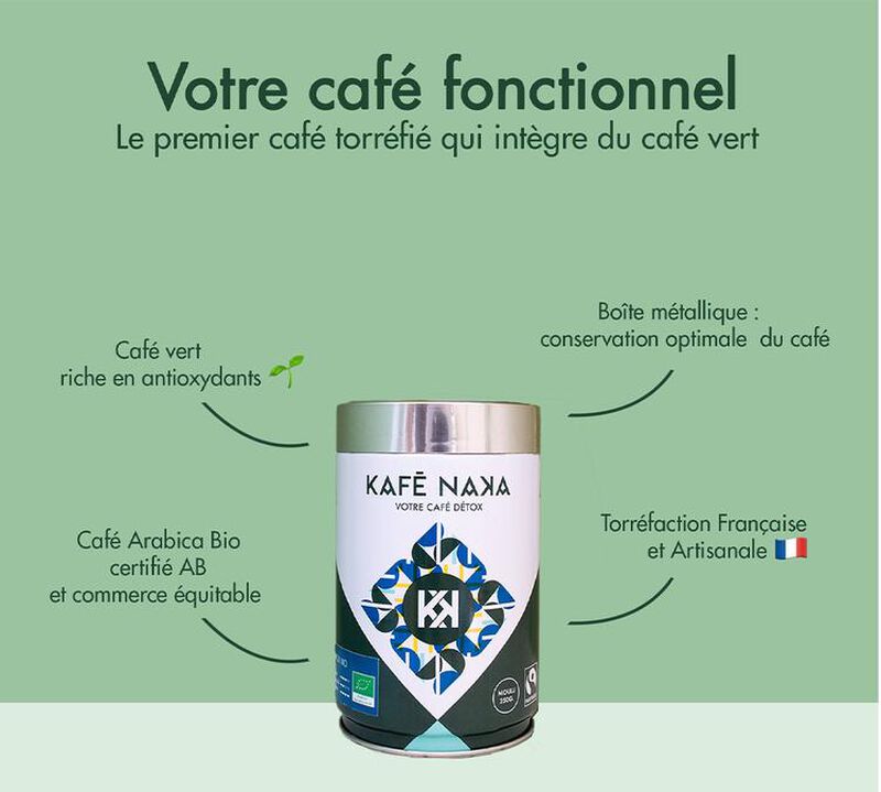 Kaf&eacute; Naka - Caff&egrave; macinato - Detox Bio Per&ugrave; - Barattolo da 250 g image number 1