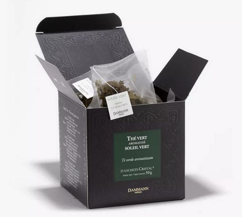 'Soleil Vert' Green Tea - 25 Cristal&reg; sachets - Dammann Fr&egrave;res image number 0