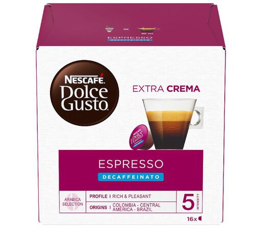16 Decaffeinato Espresso Pods &ndash; NESCAFE* DOLCE GUSTO*