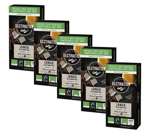 50 capsules compatibles Nespresso* Original - Lungo Equitable Bio - DESTINATION