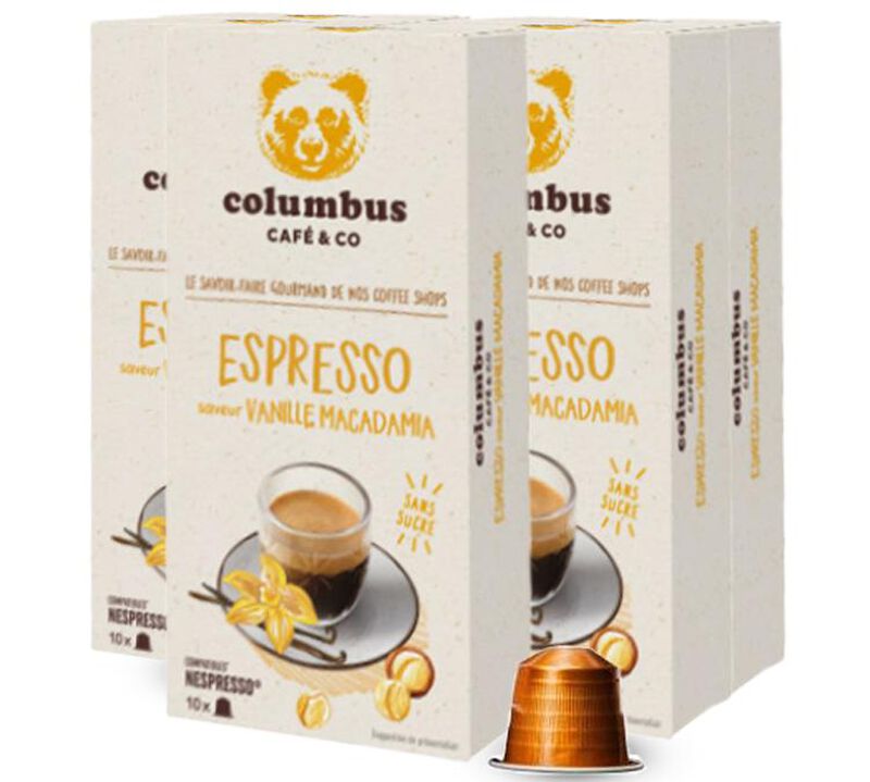 50 Nespresso* Original Compatible Capsules Vanilla Macadamia Flavor &ndash; COLUMBUS CAFE & CO image number 0