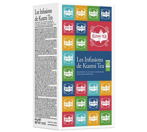 Kusmi Tea - Cofanetto Regalo da 24 Tisane bio in bustina "Les infusions"