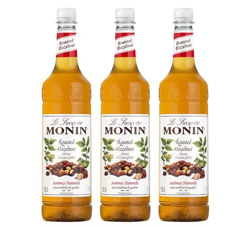 Sirop saveur Noisette grill&eacute;e Bouteille plastique 3 x 1L - MONIN