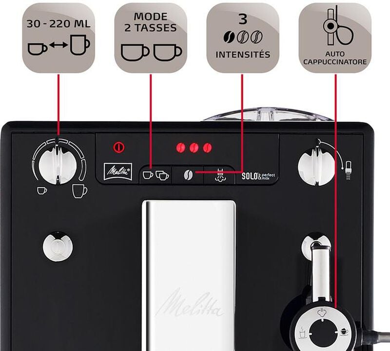 Expresso Broyeur Melitta Caffeo Solo Perfect Milk Noire E 957-101 image number 5