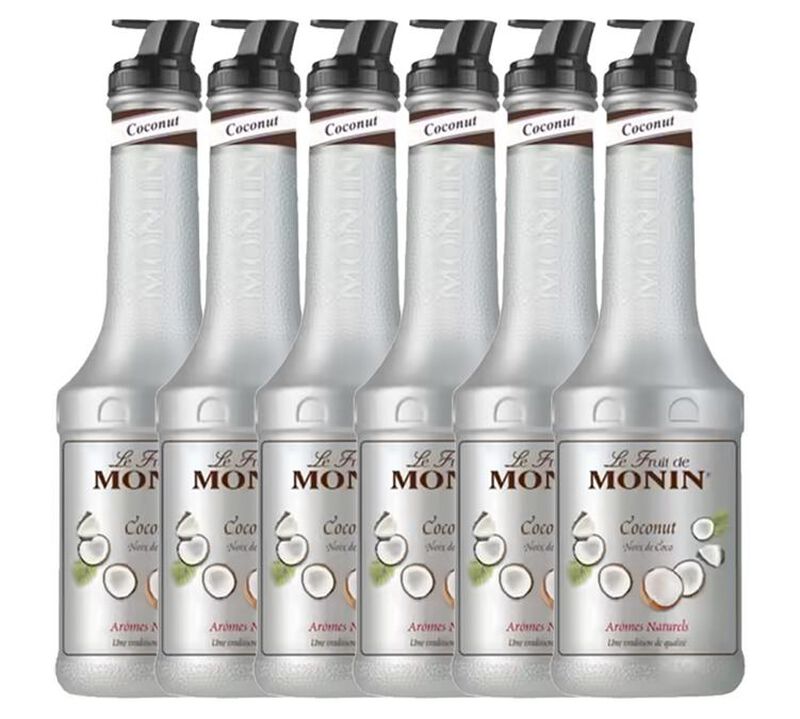 Lot de 6 pur&eacute;es de Fruit de Monin - Coco - 6 x1 L image number 0