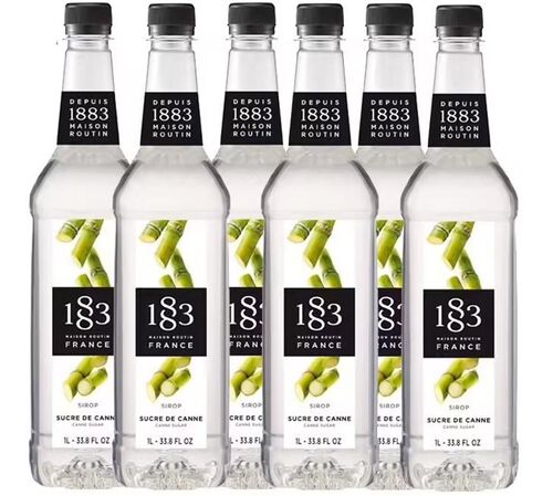 Lot de 6 Sirops Sucre de Canne - Bouteille Plastique - 6x1L - 1883 ROUTIN