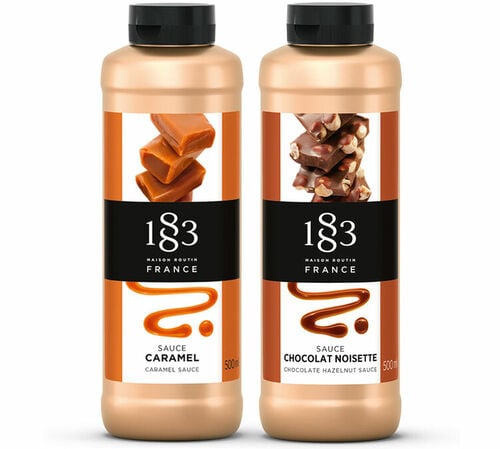 Lot de 2 Sauces Topping Routin 1883 - Caramel et Chocolat Noisette - 2 x 500 ml