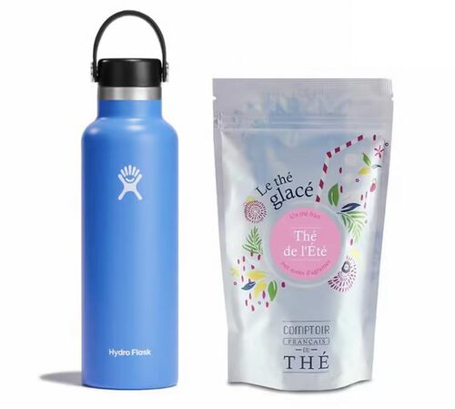 Pack th&eacute; glac&eacute; et isotherme - Th&eacute; de l'&eacute;t&eacute; CFDT Standard Mouth HYDRO FLASK
