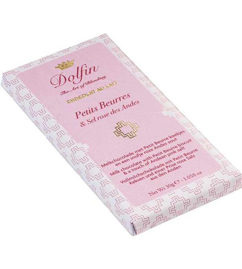 Tablette Chocolat Lait Petits Beurres Sel Rose des Andes - 30 g - DOLFIN image number 1