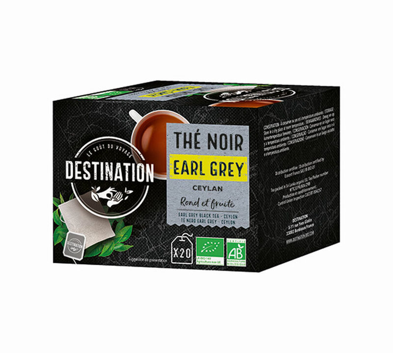 Organic Earl Grey black tea - 20 individually-wrapped tea bags - Destination image number 0
