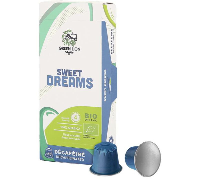 10 Nespresso* Original Compatible Capsules Sweet Blend Decaf Organic Decaf &ndash; GREEN LION COFFEE image number 0