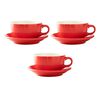 Lot 3 tasses et 3 sous tasses Latte Bowl red - ORIGAMI image number 0