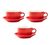 Lot 3 tasses et 3 sous tasses Latte Bowl red - ORIGAMI image