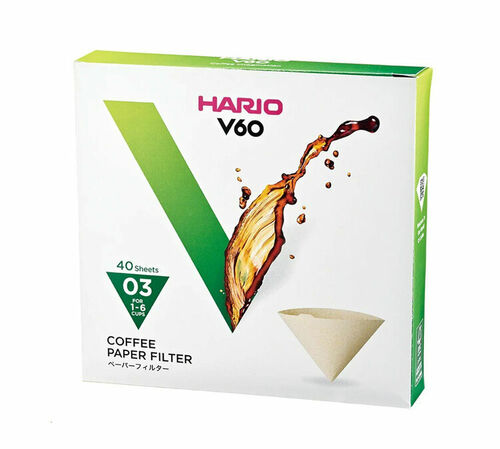 Hario V60 Coffee Filter Papers Size 03 Brown x 40