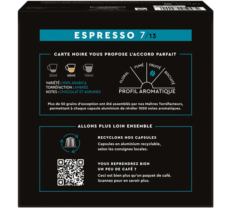 60 capsules compatibles Nespresso* Original - Espresso Classique n&deg;7 - CARTE NOIRE image number 3