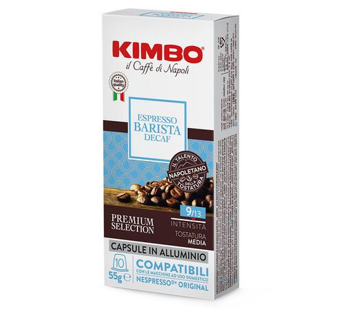 10 Nespresso* Original Compatible Capsules Espresso Barista Decaffeinated &ndash; KIMBO