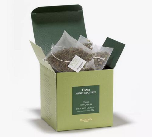 Dammann Fr&egrave;res Peppermint herbal tea - 25 Cristal&reg; sachets