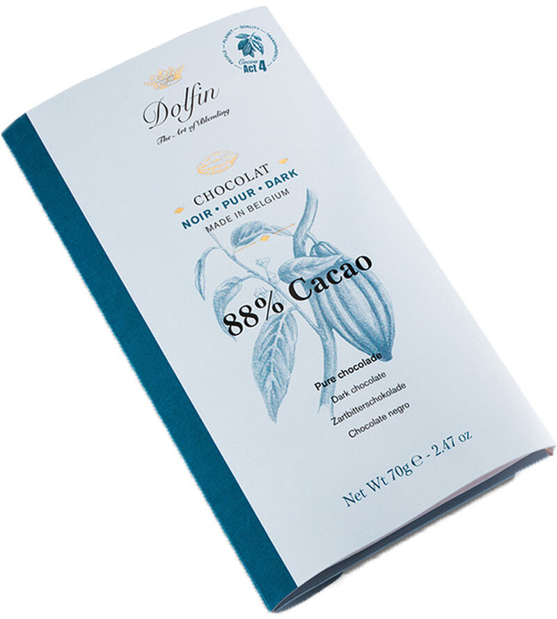 Tablette Chocolat Noir 88% Cacao - 70 g - DOLFIN image number 1