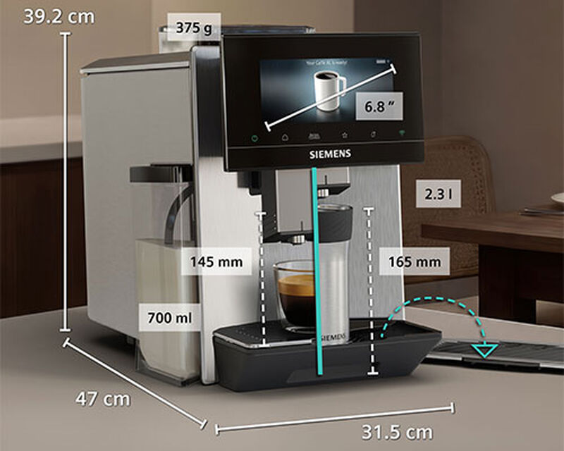 Expresso Broyeur SIEMENS EQ.900 TQ923E83 Inox image number 11