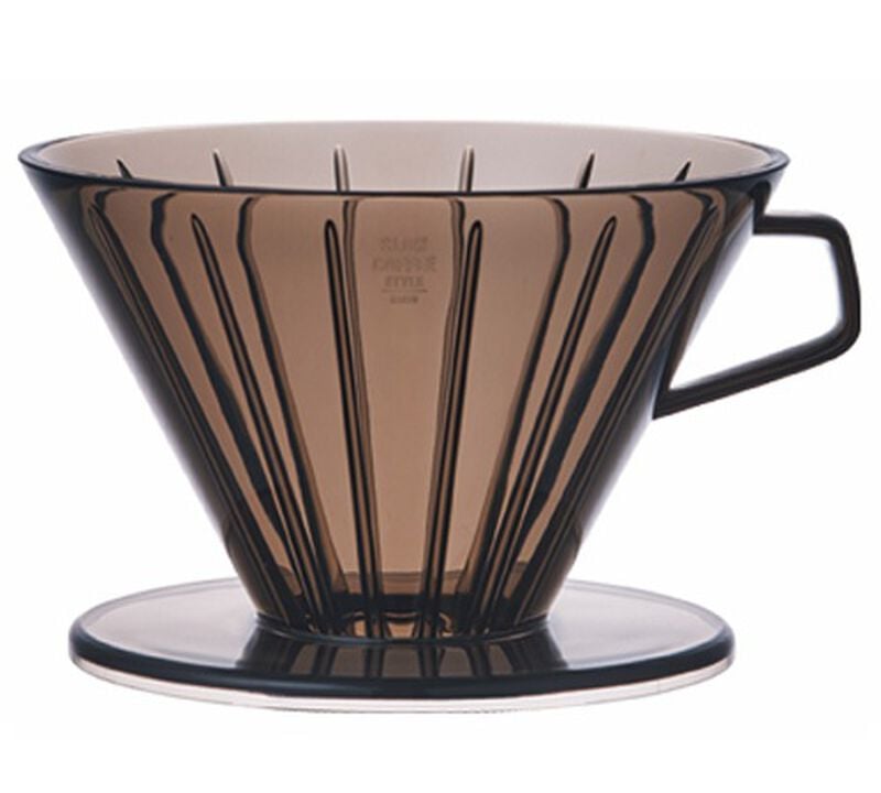 Black plastic 4-cup Kinto Dripper image number 0
