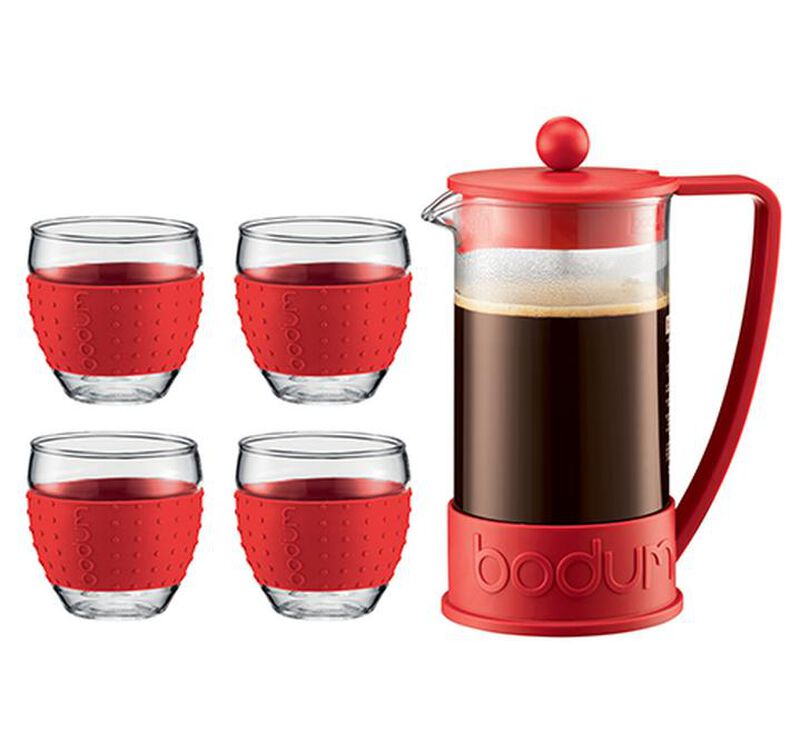 Bodum Brazil French Press in Red - 1L image number 4
