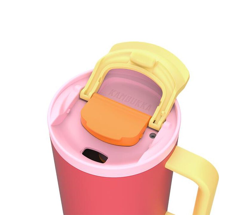 Gourde isotherme avec paille Rio Pink papaya - 95 cl - KAMBUKKA image number 2