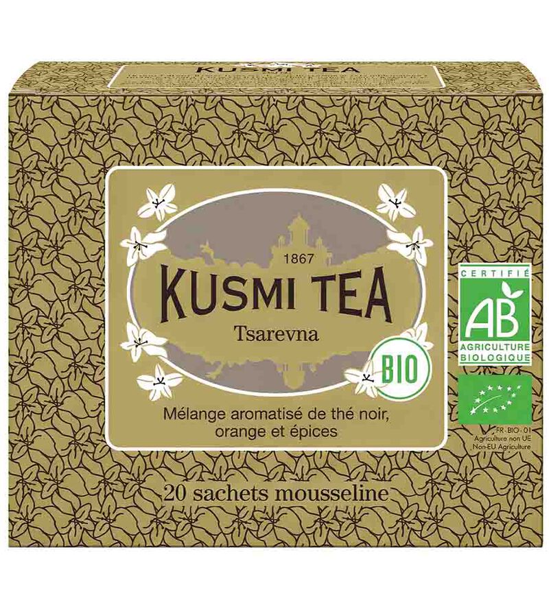 Th&eacute; noir Tsaverna bio - 20 sachets - KUSMI TEA image number 0