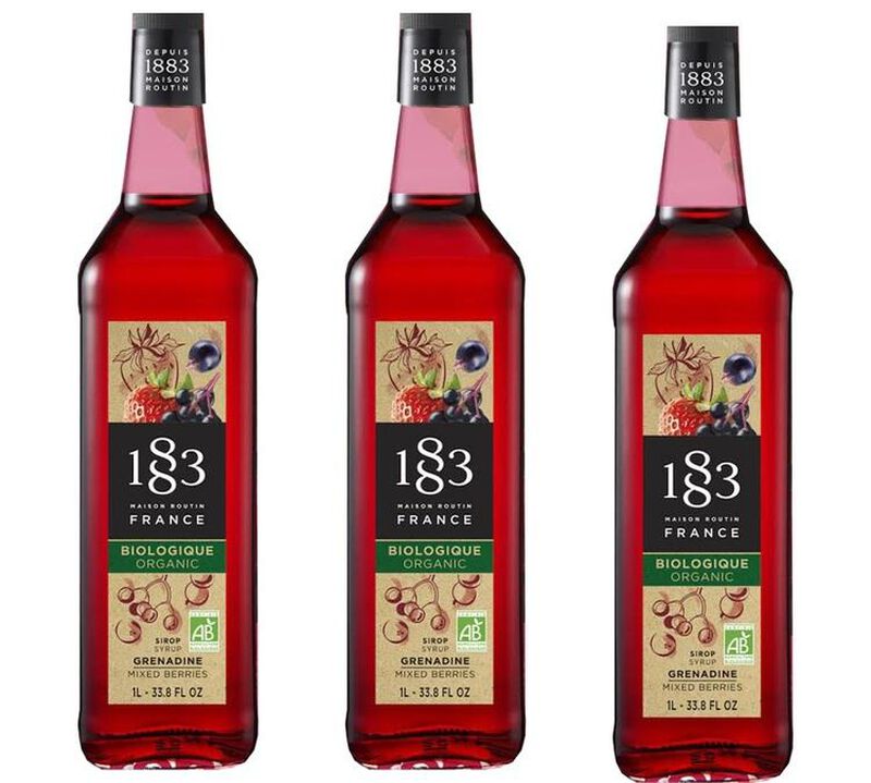 Lot de 3 Sirops Bio Grenadine - Bouteille verre 3x1L - 1883 ROUTIN image number 0