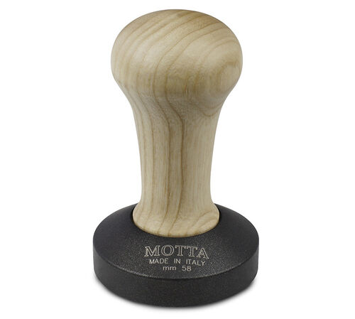 Tamper caf&eacute; MOTTA 58 mm base antistatique et manche en bois