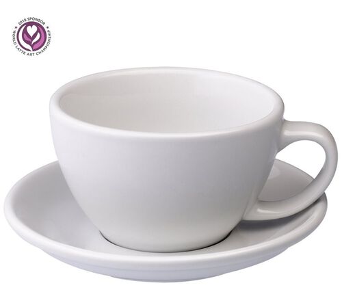 6 Tasses Caf&eacute; Latte et sous-tasses Egg 30cl Blanc - Loveramics image number 1
