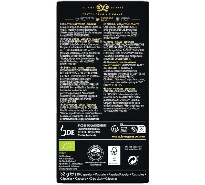 L'Or Espresso Nespresso* Original Compatible Pods Organic x 10 image number 1