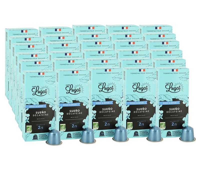 300 capsules compatibles Nespresso* Original Deca Bio Sueno - CAFES LUGAT image number 0