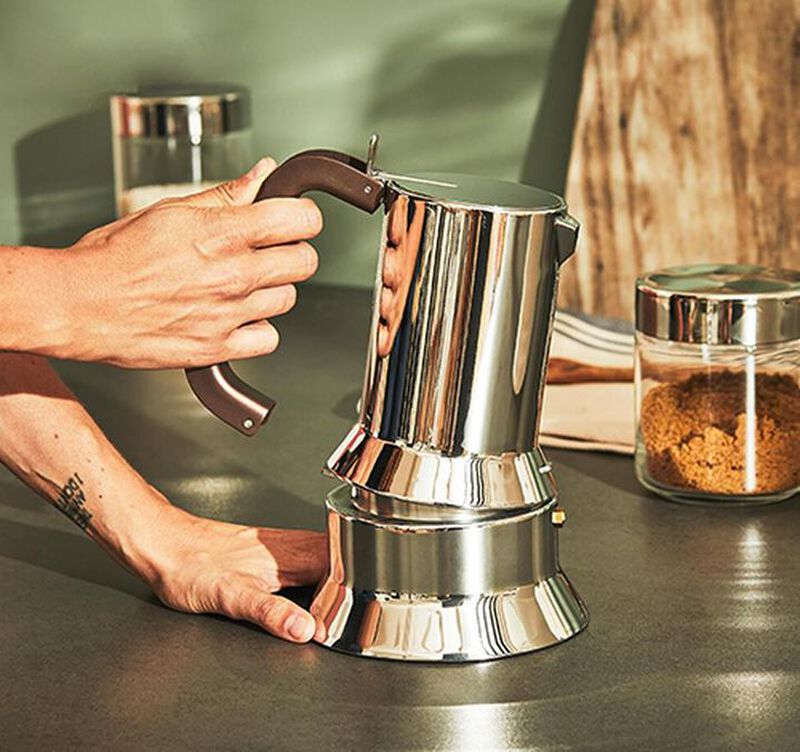 Alessi 9090 Moka Coffee Maker for induction hobs designed by Richard Sapper - 10 cups + Caf&eacute; Lugat image number 2