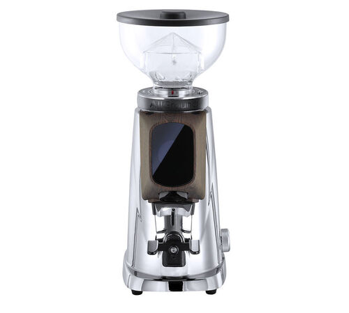 Moulin &agrave; caf&eacute; Fiorenzato AllGround chrome effet mirroir et noyer am&eacute;ricain - Tr&egrave;s bon &eacute;tat