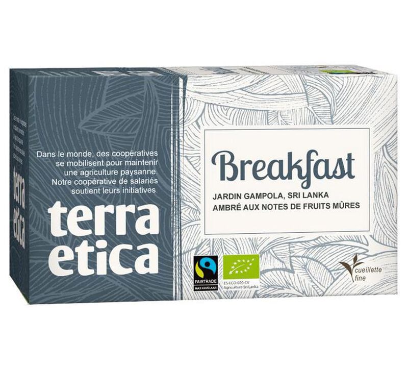 Breakfast black tea  - 20 individually-wrapped tea bags - Terra Etica image number 0