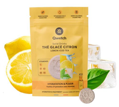 Solid drinks th&eacute; glac&eacute; citron - 12 pastilles - QWETCH