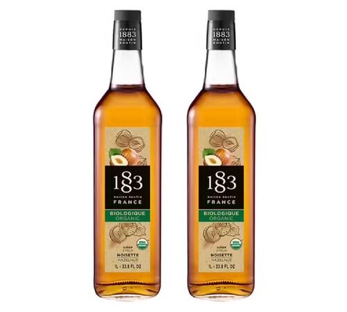 Sirop Noisette BIO - Bouteille verre - 1883 ROUTIN - 2 x 1 L