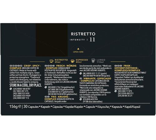 30 capsules compatibles Nespresso* Original Ristretto - L'OR ESPRESSO image number 1