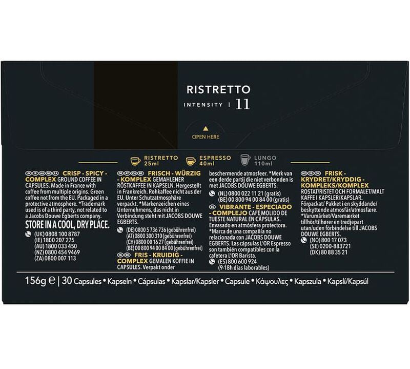 30 capsules compatibles Nespresso* Original Ristretto - L'OR ESPRESSO image number 1