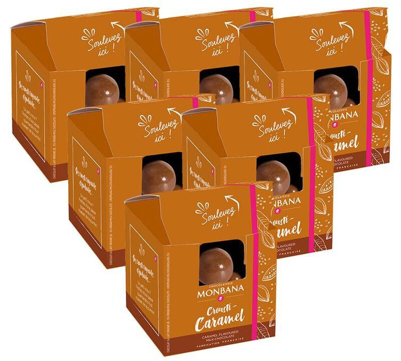 Pack Mini Bo&icirc;tes Distributives Crousti-Caramel - 5 x 90 g - MONBANA image number 0