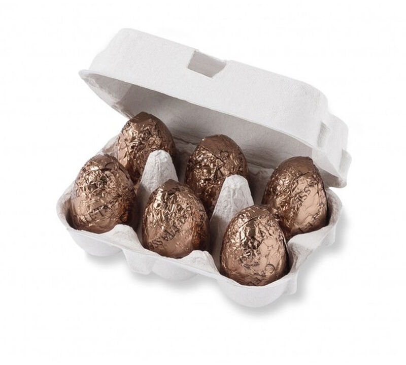 Caf&eacute;-Tasse Mini Box of Dark Pralin&eacute; Chocolate Eggs - 78g image number 2