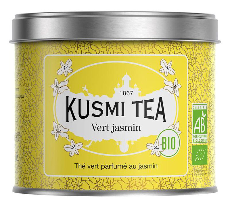 Kusmi Tea Organic Jasmine Green Tea - 90g Loose Leaf Tin image number 0