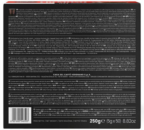 100 Nespresso* Original Compatible Capsules Espresso Cremoso &ndash; CAFFE VERGNANO image number 1