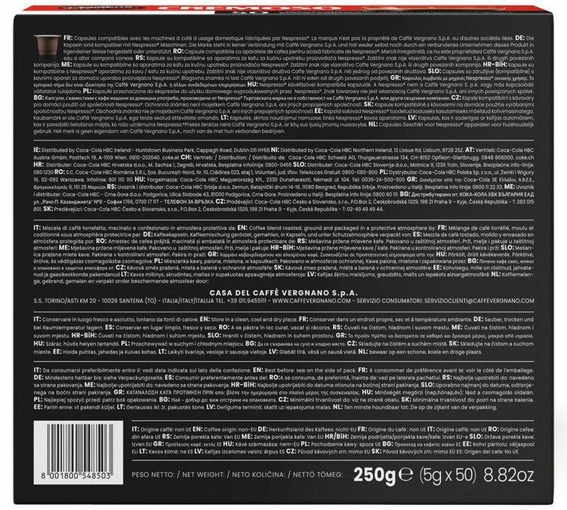 50 Nespresso* Original Compatible Capsules Cremoso &ndash; CAFFE VERGNANO image number 2