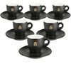 Zicaff&egrave; Set of 6 Black Cups and Saucers - 7cl image number 0